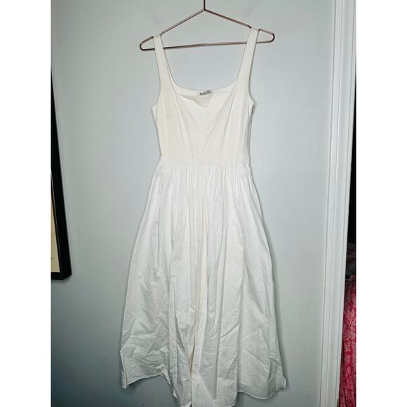 RUE SOPHIE Off White Square Neckline Flowy Skirt Midi Dress Size Extra Small - Picture 3 of 14
